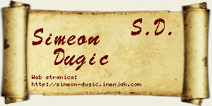 Simeon Dugić vizit kartica